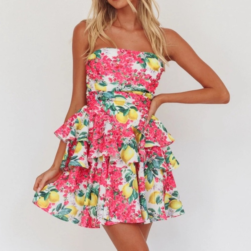 Floral Strapless Dress